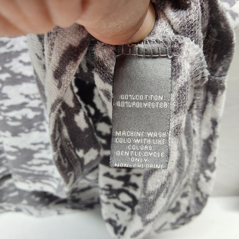 Neiman Marcus Cowl Neck Top Womens XL Gray White Abstract Marbled Knit - Picture 5 of 10